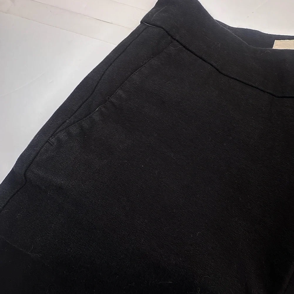 Sezane Paris Pants Women's Size 34 Black Cotton Jeans Preppy Side Zipper Casual